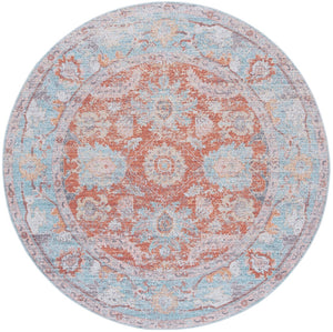 Safavieh Tucson 908 Power Loomed Traditional Rug Turquoise / Rust 6' x 6' Round