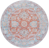 Safavieh Tucson 908 Power Loomed Traditional Rug Turquoise / Rust 6' x 6' Round