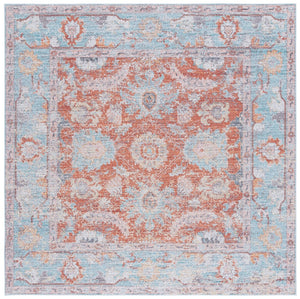 Safavieh Tucson 908 Power Loomed Traditional Rug Turquoise / Rust 6' x 6' Square