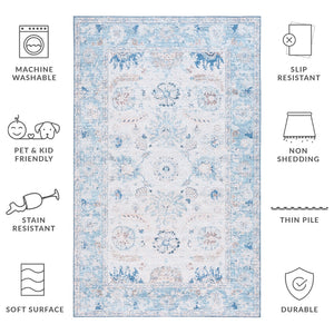 Safavieh Tucson 908 Power Loomed Traditional Rug Blue / Beige 5' x 8'