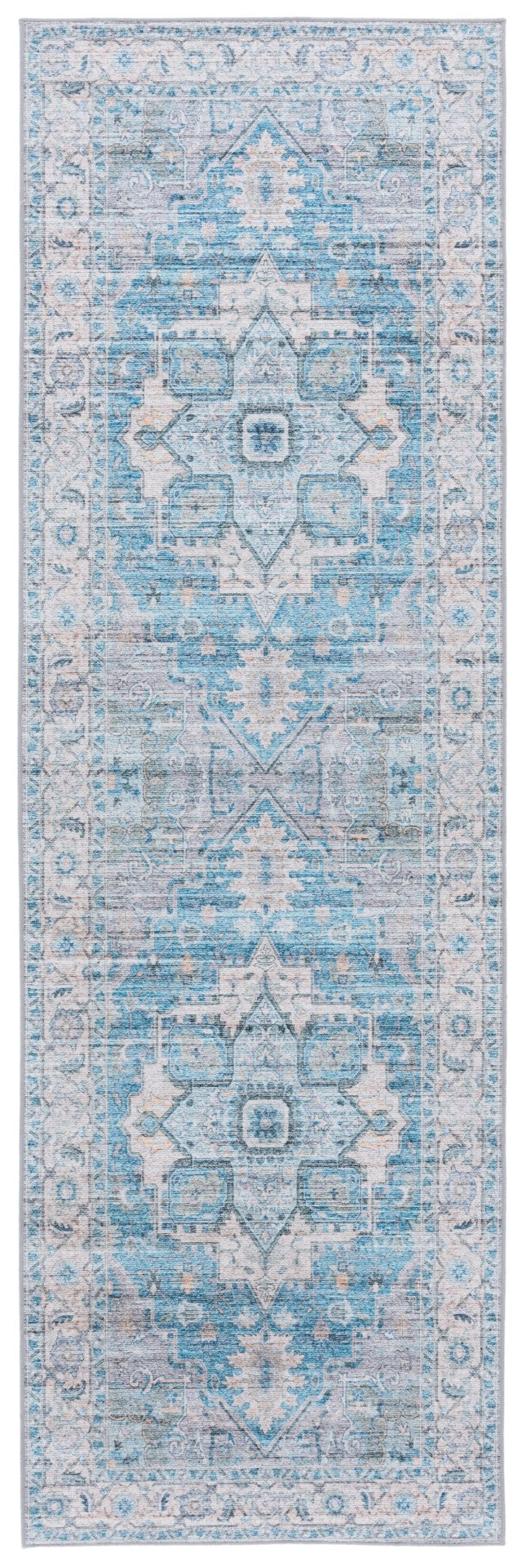 Safavieh Tucson 913 Power Loomed Traditional Rug Grey / Turquoise 9' x 12'