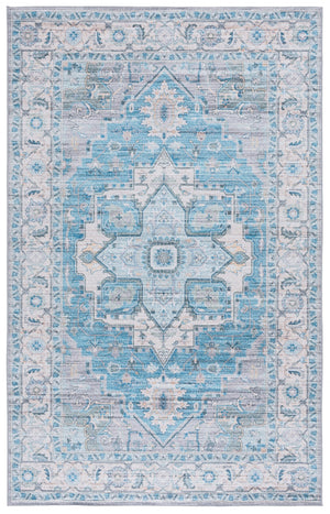 Safavieh Tucson 913 Power Loomed Traditional Rug Grey / Turquoise 5' x 8'