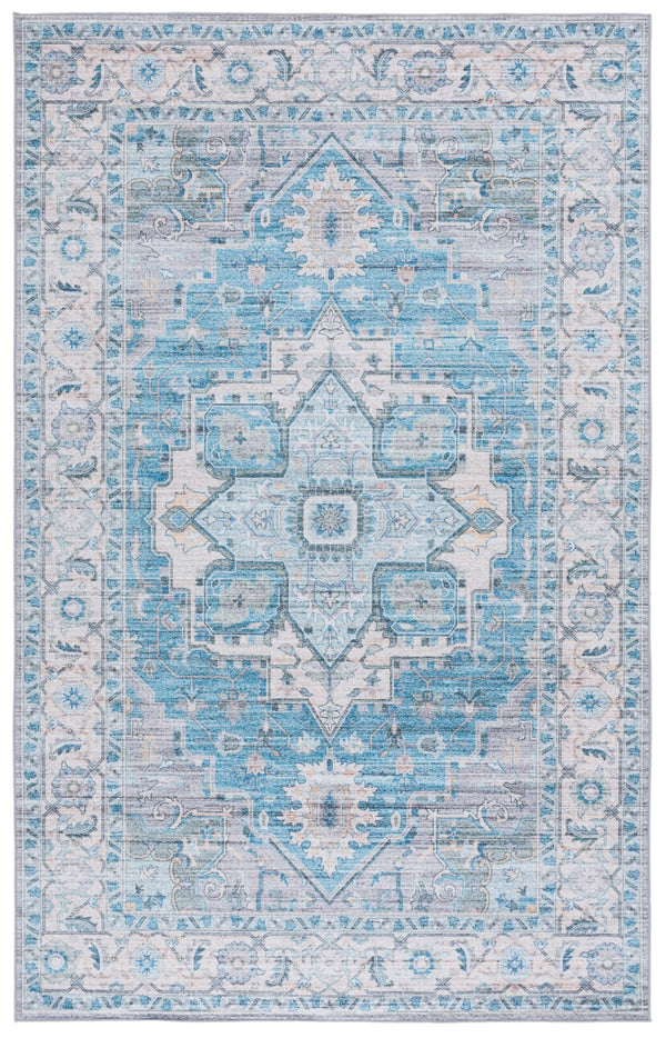 Safavieh Tucson 913 Power Loomed Traditional Rug Grey / Turquoise 5' x 8'