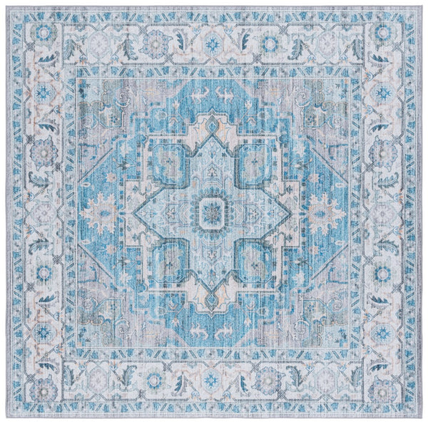 Safavieh Tucson 913 Power Loomed Traditional Rug Grey / Turquoise 6' x 6' Square