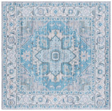 Safavieh Tucson 913 Power Loomed Traditional Rug Grey / Turquoise 6' x 6' Square