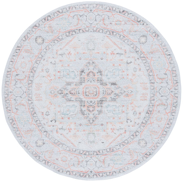 Safavieh Tucson 913 Power Loomed Traditional Rug Light Grey / Light Green 6' x 6' Round