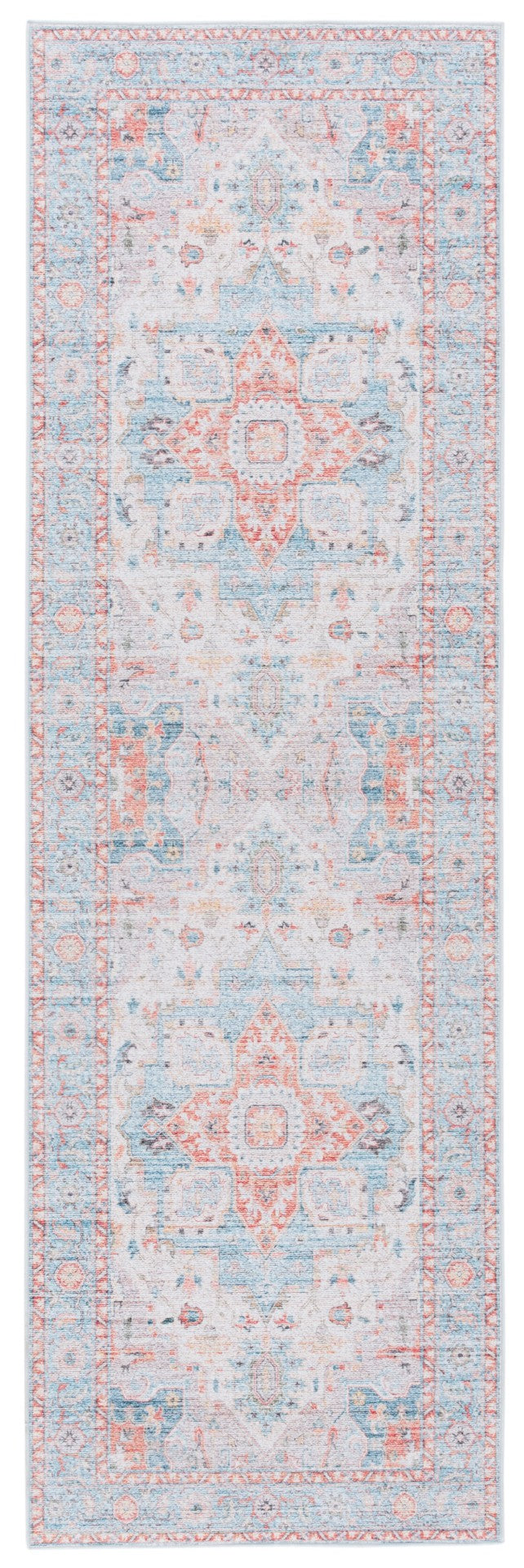 Safavieh Tucson Exquisite Traditional Rug With Plush Pile, Elegant Colors, Slip-resistant, Washable Design Turquoise ,Rust Polyester Pile Tsn913k-24