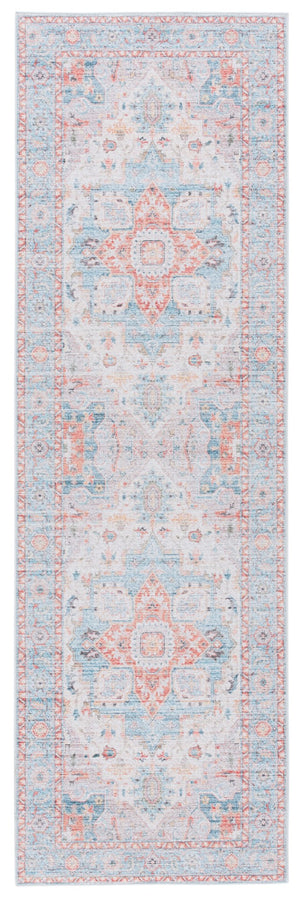 Safavieh Tucson Exquisite Traditional Rug With Plush Pile, Elegant Colors, Slip-resistant, Washable Design Turquoise ,Rust Polyester Pile Tsn913k-24