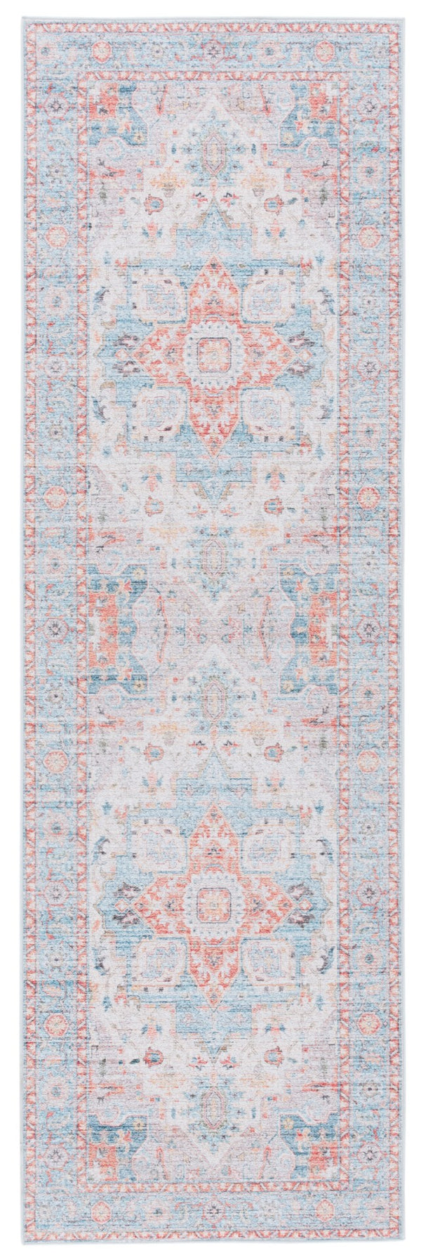 Safavieh Tucson Exquisite Traditional Rug With Plush Pile, Elegant Colors, Slip-resistant, Washable Design Turquoise ,Rust Polyester Pile Tsn913k-24
