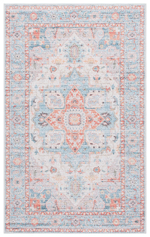 Safavieh Tucson Exquisite Traditional Rug With Plush Pile, Elegant Colors, Slip-resistant, Washable Design Turquoise ,Rust Polyester Pile Tsn913k-24