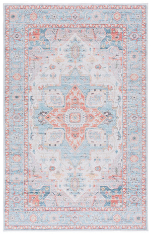 Safavieh Tucson Exquisite Traditional Rug With Plush Pile, Elegant Colors, Slip-resistant, Washable Design Turquoise ,Rust Polyester Pile Tsn913k-24