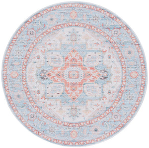 Safavieh Tucson Exquisite Traditional Rug With Plush Pile, Elegant Colors, Slip-resistant, Washable Design Turquoise ,Rust Polyester Pile Tsn913k-24