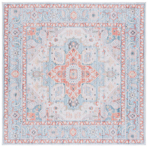 Safavieh Tucson 913 Power Loomed Traditional Rug Turquoise / Rust 6' x 6' Square