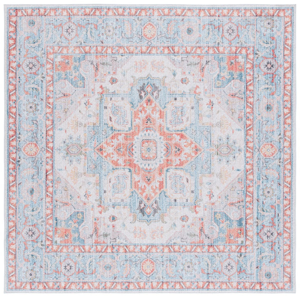 Safavieh Tucson 913 Power Loomed Traditional Rug Turquoise / Rust 6' x 6' Square