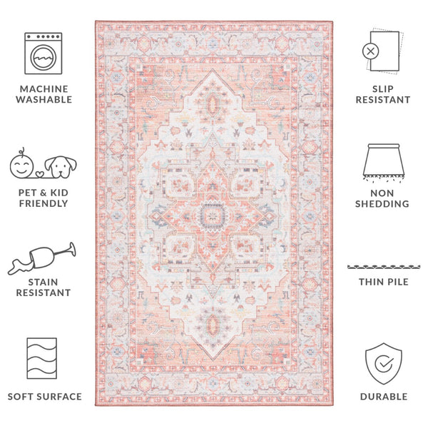Safavieh Tucson 913 Power Loomed Traditional Rug Light Rust / Beige 5' x 8'