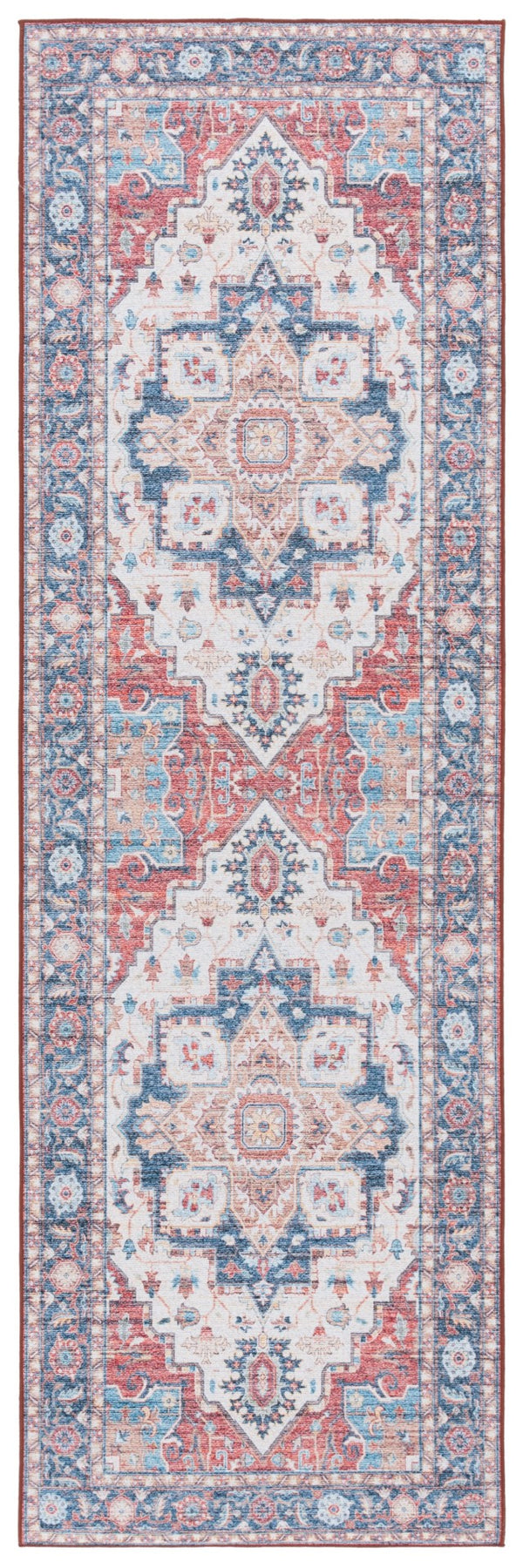 Safavieh Tucson 913 Power Loomed Traditional Rug Rust / Blue 9' x 12'