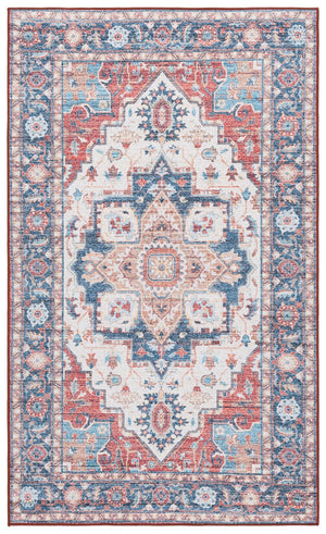Safavieh Tucson Area Rug: Stylish Light Grey And Green Design, Soft Polyester Pile For Cozy Spaces Rust ,Blue Polyester Pile Tsn913q-8sq