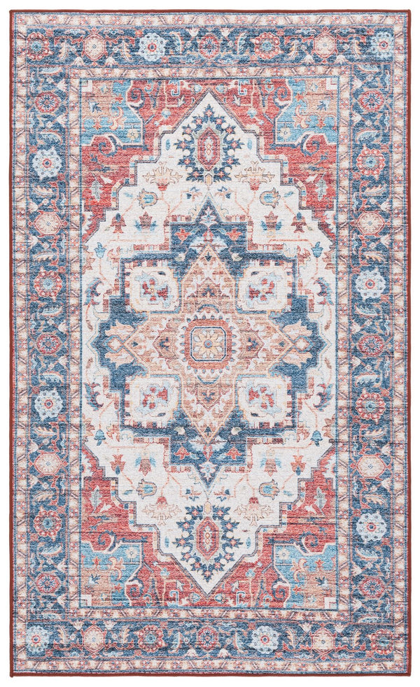 Safavieh Tucson Area Rug: Stylish Light Grey And Green Design, Soft Polyester Pile For Cozy Spaces Rust ,Blue Polyester Pile Tsn913q-8sq