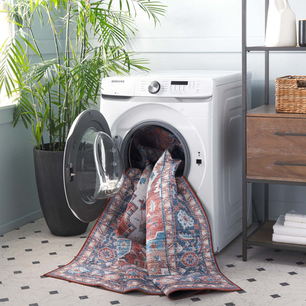 Safavieh Tucson Area Rug: Stylish Light Grey And Green Design, Soft Polyester Pile For Cozy Spaces Rust ,Blue Polyester Pile Tsn913q-8sq