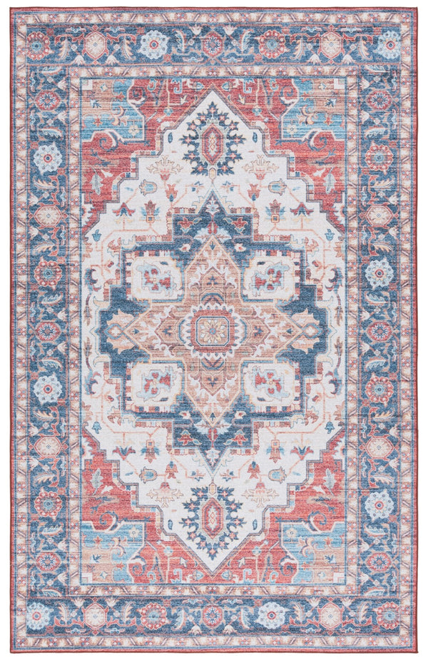 Safavieh Tucson 913 Power Loomed Traditional Rug Rust / Blue 5' x 8'