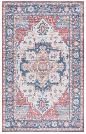 Safavieh Tucson Area Rug: Stylish Light Grey And Green Design, Soft Polyester Pile For Cozy Spaces Rust ,Blue Polyester Pile Tsn913q-8sq