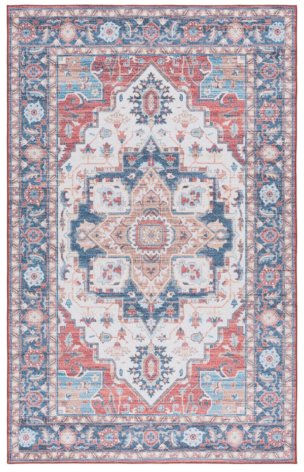Safavieh Tucson Area Rug: Stylish Light Grey And Green Design, Soft Polyester Pile For Cozy Spaces Rust ,Blue Polyester Pile Tsn913q-8sq