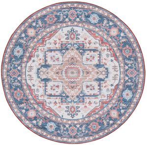 Safavieh Tucson 913 Power Loomed Traditional Rug Rust / Blue 6' x 6' Round