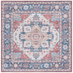 Safavieh Tucson 913 Power Loomed Traditional Rug Rust / Blue 6' x 6' Square