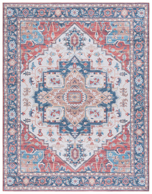 Safavieh Tucson Area Rug: Stylish Light Grey And Green Design, Soft Polyester Pile For Cozy Spaces Rust ,Blue Polyester Pile Tsn913q-8sq