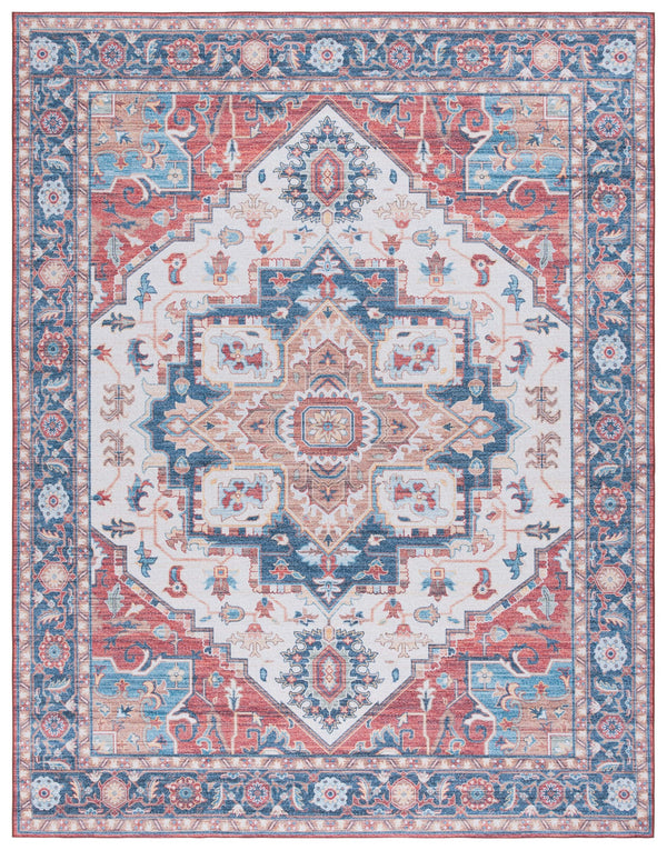 Safavieh Tucson Area Rug: Stylish Light Grey And Green Design, Soft Polyester Pile For Cozy Spaces Rust ,Blue Polyester Pile Tsn913q-8sq