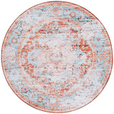 Safavieh Tucson 928 Power Loomed Traditional Rug Turquoise / Rust 6' x 6' Round