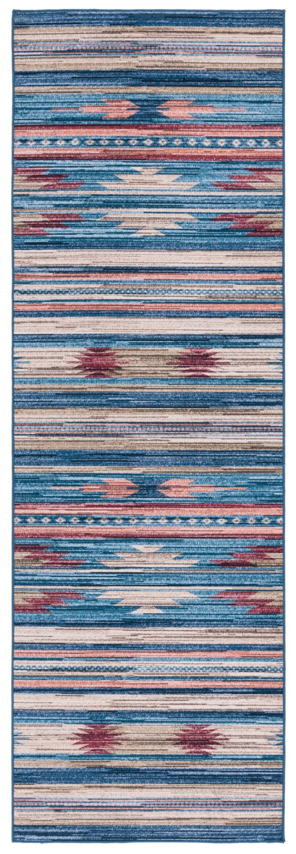 Safavieh Tucson 930 Power Loomed Bohemian Rug Blue / Rust 9' x 12'