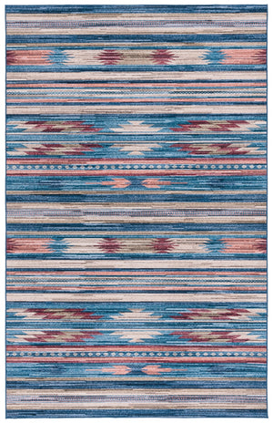 Safavieh Tucson 930 Power Loomed Bohemian Rug Blue / Rust 5' x 8'