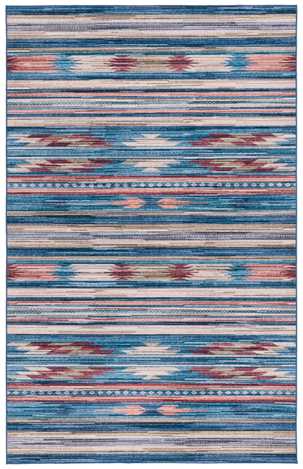 Safavieh Tucson 930 Power Loomed Bohemian Rug Blue / Rust 5' x 8'