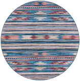 Tucson Southwestern Striped Rug - Power Loomed Polyester, Non-Slip, Machine Washable, Stylish Decor