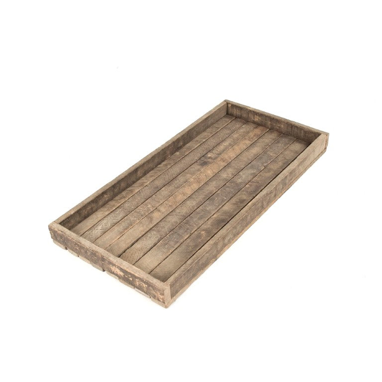 Zentique Rectangle Tray — Tobacco Stick Finish Centerpiece Tray W24 x D12 for Serving, Organizing & Decor (Made in USA) TS Board Rec