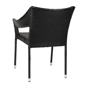 English Elm Ethan Commercial Grade Stacking Patio Chair for All-Weather Comfort and Versatile Outdoor Dining Solutions Black TT-TT02-BK-GG
