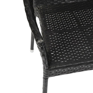 English Elm Ethan Commercial Grade Stacking Patio Chair for All-Weather Comfort and Versatile Outdoor Dining Solutions Black TT-TT02-BK-GG