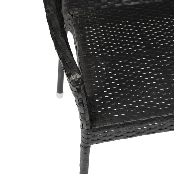 English Elm Ethan Commercial Grade Stacking Patio Chair for All-Weather Comfort and Versatile Outdoor Dining Solutions Black TT-TT02-BK-GG