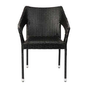 English Elm Ethan Commercial Grade Stacking Patio Chair for All-Weather Comfort and Versatile Outdoor Dining Solutions Black TT-TT02-BK-GG