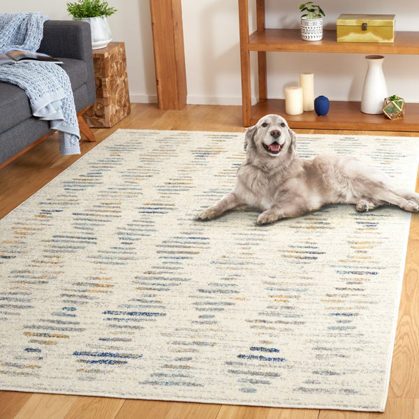 Safavieh Tulum 644 Power Loomed Bohemian Rug Beige / Grey Blue 5'-5" x 7'-7"