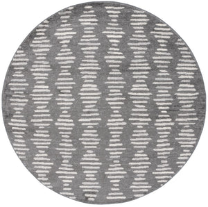 Safavieh Tulum 644 Power Loomed Bohemian Rug Dark Grey / Ivory 6'-7" x 6'-7" Round