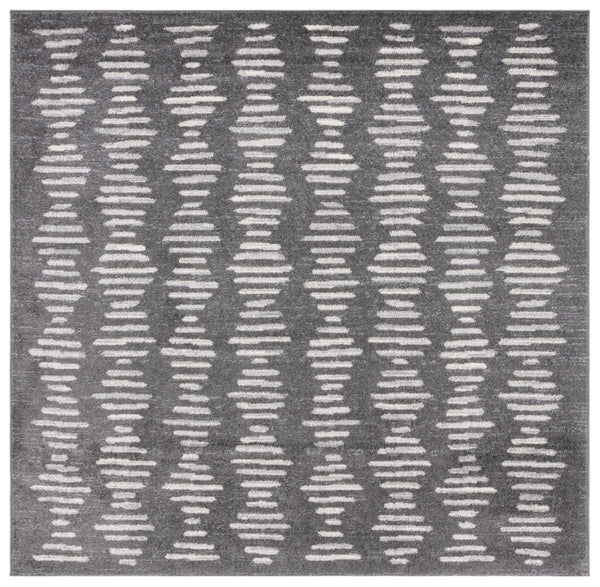 Safavieh Tulum 644 Power Loomed Bohemian Rug Dark Grey / Ivory 6'-7" x 6'-7" Square