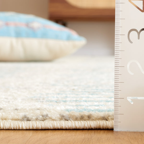 Safavieh Tulum 644 Power Loomed Bohemian Rug Ivory / Turquoise 5'-5" x 7'-7"