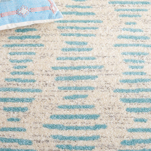 Safavieh Tulum 644 Power Loomed Bohemian Rug Ivory / Turquoise 5'-5" x 7'-7"