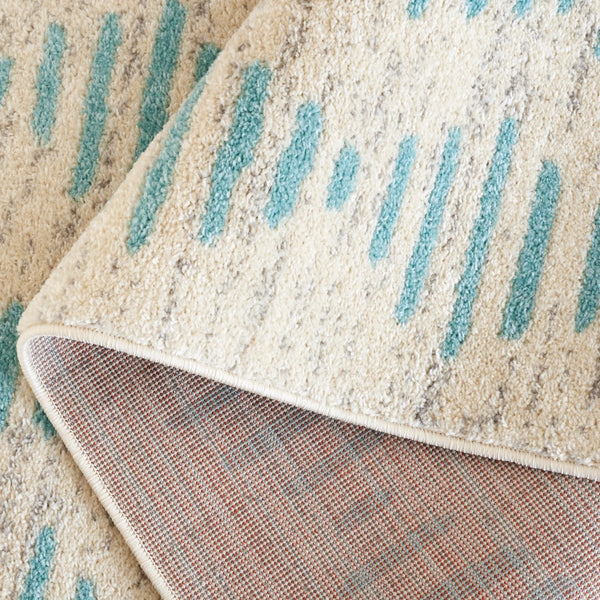 Safavieh Tulum 644 Power Loomed Bohemian Rug Ivory / Turquoise 5'-5" x 7'-7"