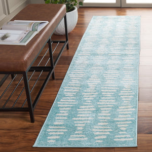 Safavieh Tulum 644 Power Loomed Bohemian Rug Turquoise / Ivory 9' x 12'