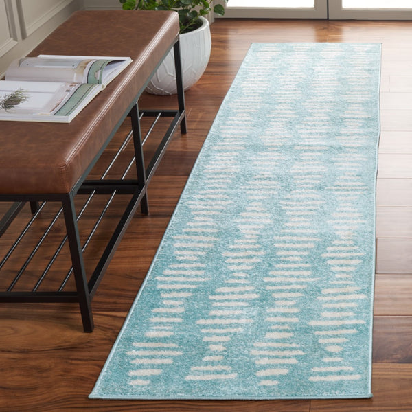 Safavieh Tulum 644 Power Loomed Bohemian Rug Turquoise / Ivory 9' x 12'