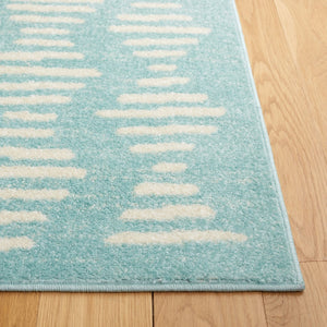 Safavieh Tulum 644 Power Loomed Bohemian Rug Turquoise / Ivory 5'-5" x 7'-7"