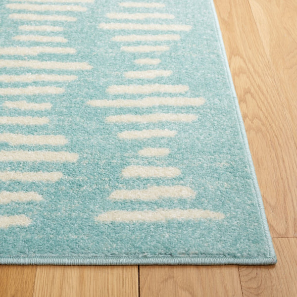 Safavieh Tulum 644 Power Loomed Bohemian Rug Turquoise / Ivory 5'-5" x 7'-7"